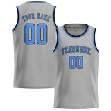 Custom Gray & Light Blue Colors Design Sports Basketball Jersey