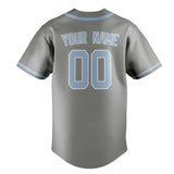 Custom Gray & Light Blue Colors Design Sports Baseball Jersey