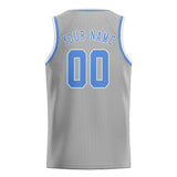 Custom Gray & Light Blue Colors Design Sports Basketball Jersey