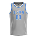 Custom Gray & Light Blue Colors Design Sports Basketball Jersey