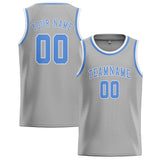 Custom Gray & Light Blue Colors Design Sports Basketball Jersey
