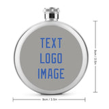 Custom Gray Sky Blue Hip Flask