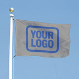 Custom Gray Sky Blue Flag