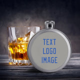 Custom Gray Sky Blue Hip Flask