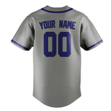 Custom Gray & Sky Blue Colors Design Sports Baseball Jersey