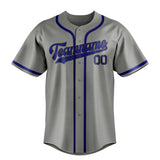 Custom Gray & Sky Blue Colors Design Sports Baseball Jersey