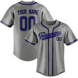 Custom Gray & Sky Blue Colors Design Sports Baseball Jersey