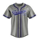 Custom Gray & Sky Blue Colors Design Sports Baseball Jersey