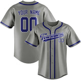 Custom Gray & Sky Blue Colors Design Sports Baseball Jersey