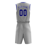 Custom Gray Sky Blue Basketball Set