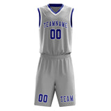 Custom Gray Sky Blue Basketball Set