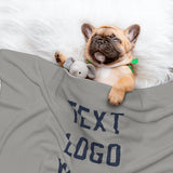 Custom Gray Blue Pet Blanket