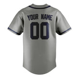 Custom Gray & Blue Colors Design Sports Baseball Jersey