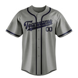 Custom Gray & Blue Colors Design Sports Baseball Jersey
