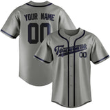 Custom Gray & Blue Colors Design Sports Baseball Jersey