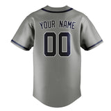 Custom Gray & Blue Colors Design Sports Baseball Jersey
