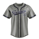 Custom Gray & Blue Colors Design Sports Baseball Jersey