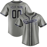 Custom Gray & Blue Colors Design Sports Baseball Jersey