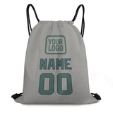 Custom Gray Blue Green Drawstring Bag
