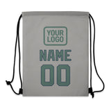 Custom Gray Blue Green Drawstring Bag