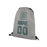 Custom Gray Blue Green Drawstring Bag