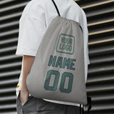 Custom Gray Blue Green Drawstring Bag