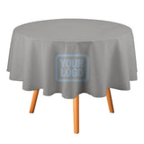 Custom Gray Light Blue Round Table Cloth