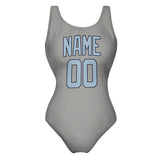Custom Gray Light Blue Swimsuit