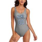 Custom Gray Light Blue Swimsuit