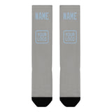 Custom Gray Light Blue Knee-High Sock