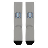 Custom Gray Light Blue Knee-High Sock