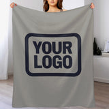Custom Gray Navy Blanket