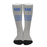 Custom Gray Sky Blue Knee-High Sock
