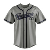 Custom Gray & Navy Colors Design Sports Baseball Jersey