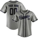 Custom Gray & Navy Colors Design Sports Baseball Jersey