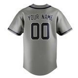 Custom Gray & Navy Colors Design Sports Baseball Jersey