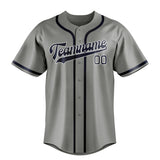 Custom Gray & Navy Colors Design Sports Baseball Jersey