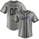 Custom Gray & Navy Colors Design Sports Baseball Jersey