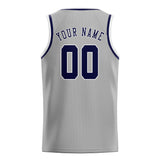 Custom Gray & Navy Colors Design Sports Basketball Jersey