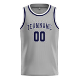 Custom Gray & Navy Colors Design Sports Basketball Jersey