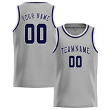Custom Gray & Navy Colors Design Sports Basketball Jersey