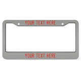 Custom Gray Orange Red License Plate Frame