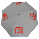 Custom Gray Orange Red Automatic Umbrella