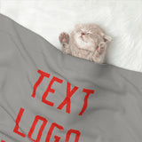 Custom Gray Orange Red Pet Blanket