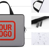 Custom Gray Orange Red Laptop Bag
