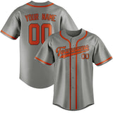 Custom Gray & Orange Red Colors Design Sports Baseball Jersey