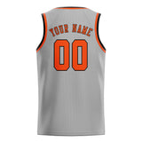 Custom Gray & Orange Red Colors Design Sports Basketball Jersey
