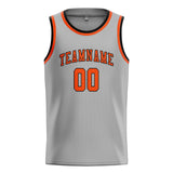 Custom Gray & Orange Red Colors Design Sports Basketball Jersey