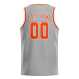 Custom Gray & Orange Red Colors Design Sports Basketball Jersey