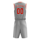 Custom Gray Orange Red Basketball Set